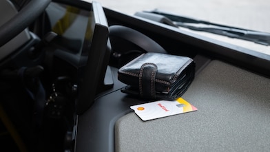 Shell Card inside the vehicle