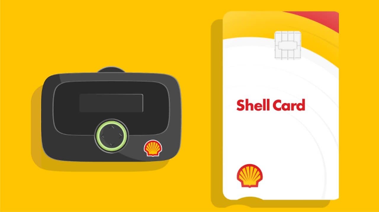 Shell Card on yellow background.